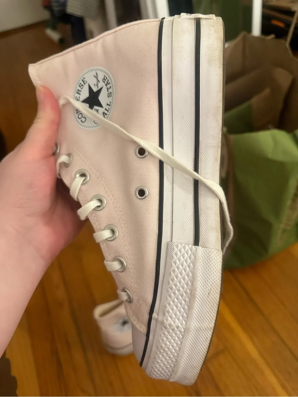 Converse High-Top Platform Sneaker in Light Pink
